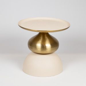 Метална помощна маса, златисто цвят, 50x50x46 см