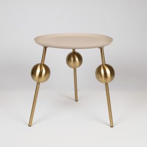 Метална помощна маса, златисто цвят, 50x50x50 см