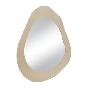 МЕТАЛНО СТЕННО ОГЛЕДАЛО С НЕПРАВИЛНА ФОРМА В КРЕМАВ ЦВЯТ 62X2X82 СМ