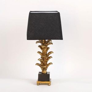 Polyresin table lamp black and gold 24x50cm