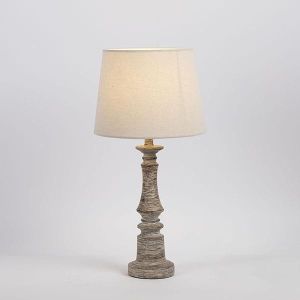 Polyresin table lamp, white 24.5x48cm