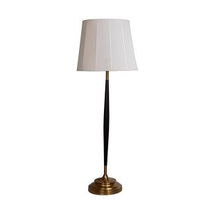 Table lamp with white fabric shade, metallic, black-gold, 32x88cm