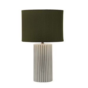 Table lamp with fabric shade green ceramic white - light green 27x27x47cm