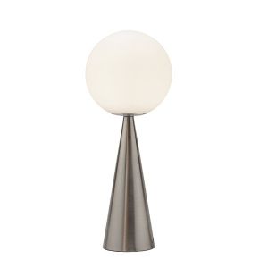 Table lamp with glass shade white metallic silver 20x20x49.5cm