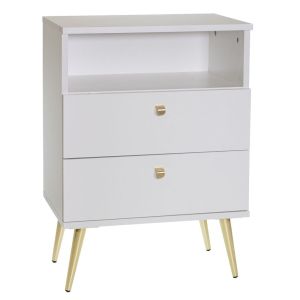НОЩНО ШКАФЧЕ БЯЛО STOLIK 50X34X69CM