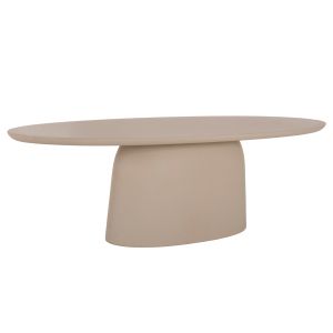 Овална трапезарна маса Breccan Hm6578.02 бежова фибро цимент 160x100x75всм.