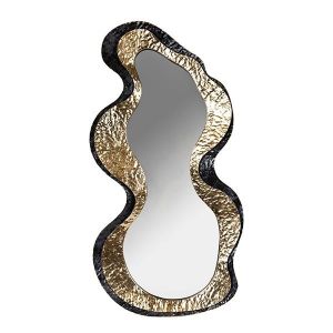 Огледало неправилно металик златисто - черно 45x2x87.5см