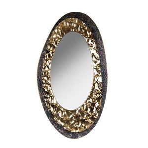 Огледало овално металик златисто - черно 49.5x5.5x87.5см