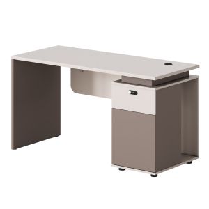 Офис бюро десен шкаф Newline Hm18274r меламин в кремав бяло-светло кафяво 120x60x75всм.