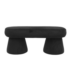 Black fabric bench, Mdf 98x37x40cm