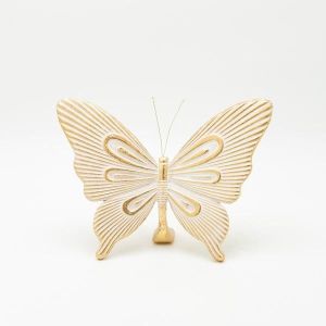 Polyresin butterfly, gold 24.5x9x16.5cm