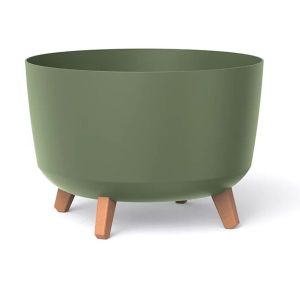 ПЛАСТМАСОВА САКСИЯ GRACIA В ЦВЯТ ЗЕМНО ЗЕЛЕНО 34X34X24 СМ