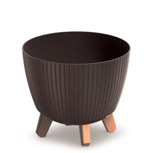 ПЛАСТМАСОВА САКСИЯ LAMIA ECO WOOD, КАФЯВ ЦВЯТ, 29X29X24CM