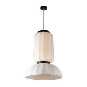 Chandelier Tyvek-metal single lamp 2xe27 Max15w Ø460x680mm white Arte Illumina Lichnos