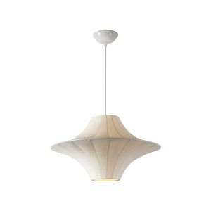 Chandelier Tyvek-metal single lamp 2xe27 Max15w Ø500x350mm white Arte Illumina Avira