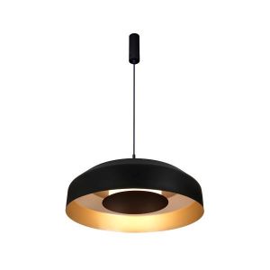 Chandelier metal-acrylic round Led 20w 1482lm 3000k Ø400mm black-gold Arte Illumina Stigma