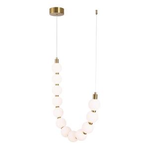 Chandelier metal Led 12w 858lm 3000k 430x1890mm brass - milky white Arte Illumina Trea