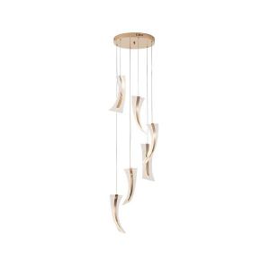 Chandelier made of aluminum Led 60w 5400lm 3000k 1830x350mm French gold Arte Illumina Como