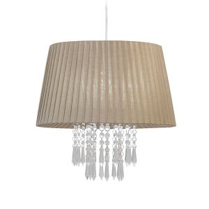 Chandelier with fabric shade, ecru color, 32x40 cm