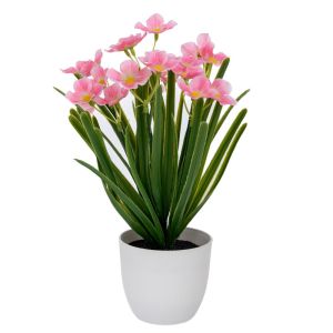 PINK FLOWERS IN PLASTIC POT 10X9X28 CM