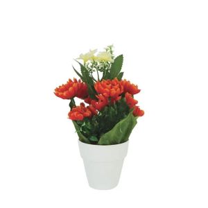 Саксия Fl-9 с бяла цветна аранжировка - в22см