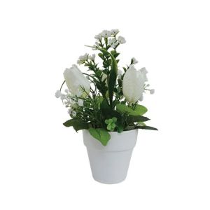 Саксия Fl-9 с кремава цветна аранжировка - в22см