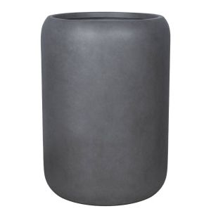 Саксия от фиберглина, сива, бухел за дървени въглища, висока, голяма - Φ54x76см