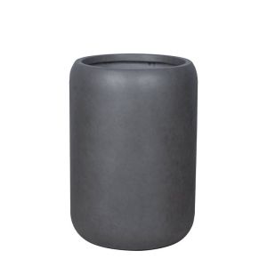 Саксия от фиберглина, сива, с въглищна буч, помпа, висока, средна - Φ42x59см