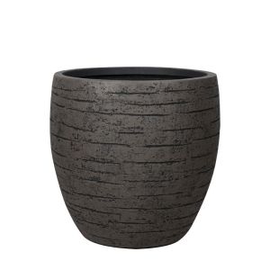 Саксия от фибърклай, кафява, с напукане, гигантска, дълбока купа - Φ54x54см