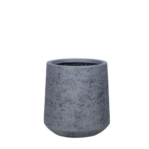 Саксия от фибърклей сива циментова конусна висока средна - Φ38.5x41см