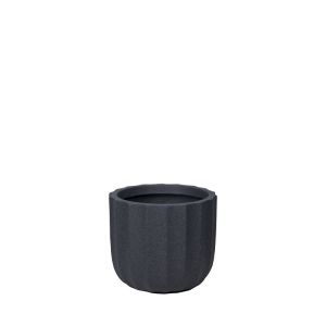 Саксия от черен гранит с фиберклей със ...сии за колона - Φ29x25см