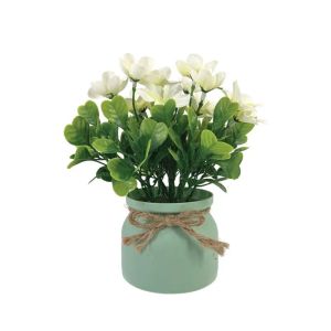 Pot with white pelargonium - h22 cm 6/12 box