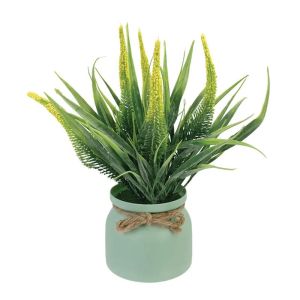 Flowerpot with yellow lavender and green - h27cm 5/12kib