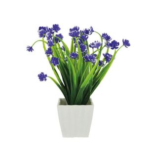 Pot with purple flowers - 8x8x23cm 96/box