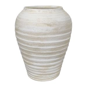 Cement flowerpot/vase, beige on the rim - Φ26x34.5 cm 1/box