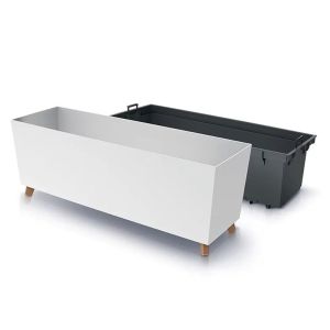 САНДЪЧЕ ЗА ЗАСАЖДАНЕ URBI CASE N, БЯЛА, ПЛАСТМАСОВА, 77X23,5X30 СМ