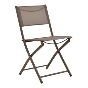 FOLDING CHAIR JEVE CHAMPAGNE COLOR, METAL AND TEXTILE 46X51X81CM