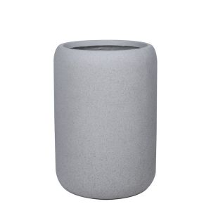 Сива гранитна саксия с влакоглинена бучета, висока, средна - Φ42x59см