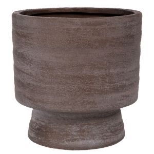 СИВА КРЪГЛА КЕРАМИЧНА САКСИЯ 14X14X14 СМ