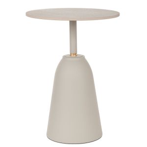 СИВА МЕТАЛНА КРЪГЛА МАСА СЪС СИВА КЕРАМИЧНА ПОВЪРХНОСТ (МРАМОРЕН ЕФЕКТ) D40X52CM