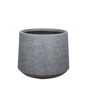 Сива циментова саксия конусна, къса, голяма - Φ55x44см