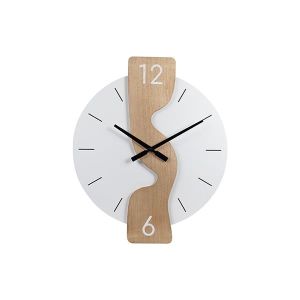 Wooden wall clock white-gold 50x4x54cm