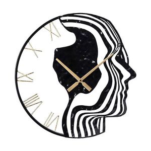 Wall clock metal black 53x3.5x23.5cm