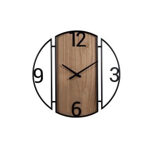 Wall clock metal-wood black 60x4.5x60cm