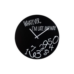 Wall clock metal-wood black-white 60x4.5x60cm