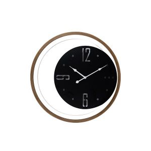 Wall clock metal-wood black-brown 60x4x60cm