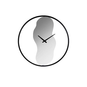 Wall clock metal-glass black 60x4.5x60cm