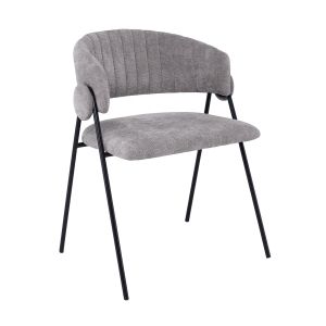 Alfredo chair, black painted metal, gray fabric