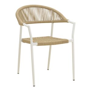 AMMOS CHAIR, ALUMINUM IN WHITE - PE ROPE IN NATURAL COLOR 57X61X82CM
