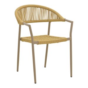 AMMOS CHAIR, ALUMINUM IN NATURAL MOSSY ROPE 57X61X82 CM